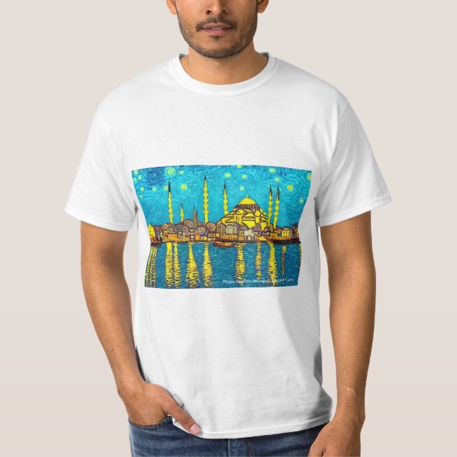 Camiseta Mesquita de Sophia, Istambul, Turquia em uma camis (Frente)