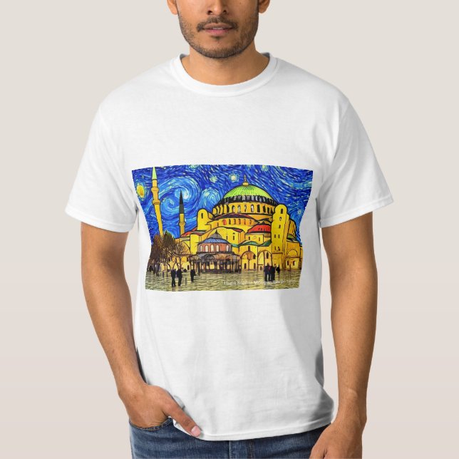 Camiseta Mesquita de Sophia, Istambul, Turquia em uma camis (Frente)