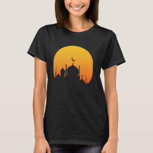 Camiseta Mesquita do Crepúsculo Crescente Desenho da Fé Isl