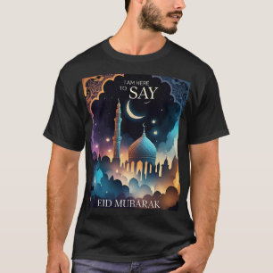 Camiseta Mesquita Eid Mubarak e Moon Mens Crescentes