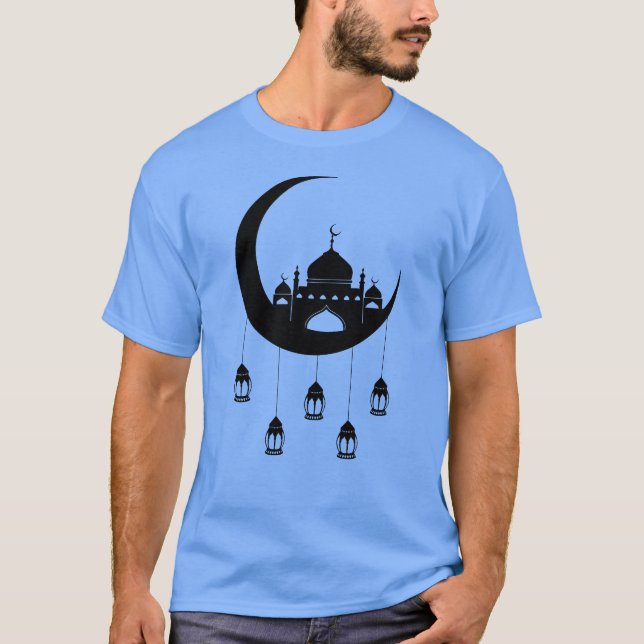 Camiseta Mesquita em Crescent Moon Fanous Ramadan (Frente)