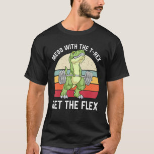 Camiseta Mess Com O Rex, Pegue O Frasco Do Dinossauro Flex.