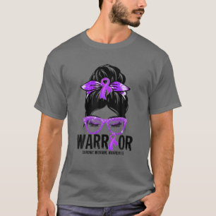 Camiseta Messaging Bun Purple Ribbon Chronic Enxaine Warrio