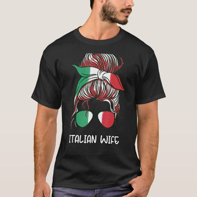 Camiseta Messaging Buns Esposa Italiana Girl Italia Italia  (Frente)