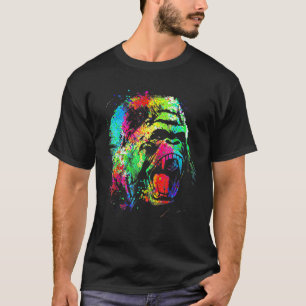 Camiseta Messaging Color Gorilla Rainbow Splatter Colorful 