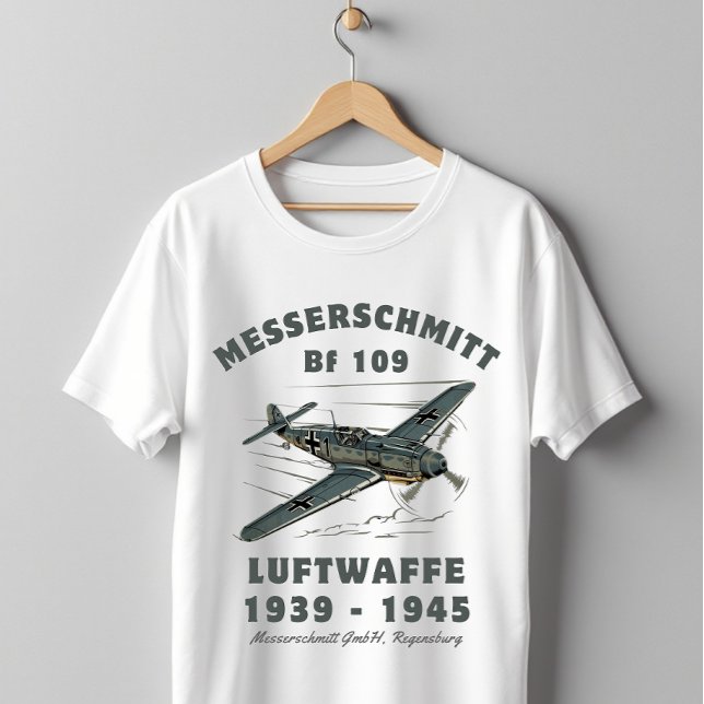 Camiseta Messerschmitt Bf 109 Luftwaffe Caça da Segunda Gue (Criador carregado)