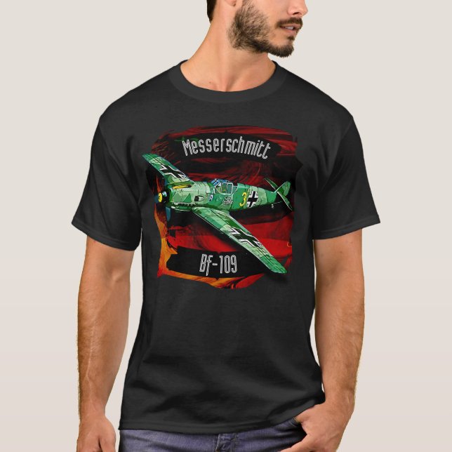 Camiseta Messerschmitt BF- 109 Luftwaffe Fighter Plane (Frente)
