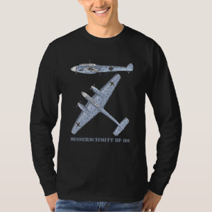 Camiseta Messerschmitt Bf 110 German Ww2 Fighter Bomber Pla
