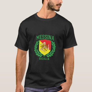 Camiseta Messina Sicilia Flag E Trinacria Shield Design S