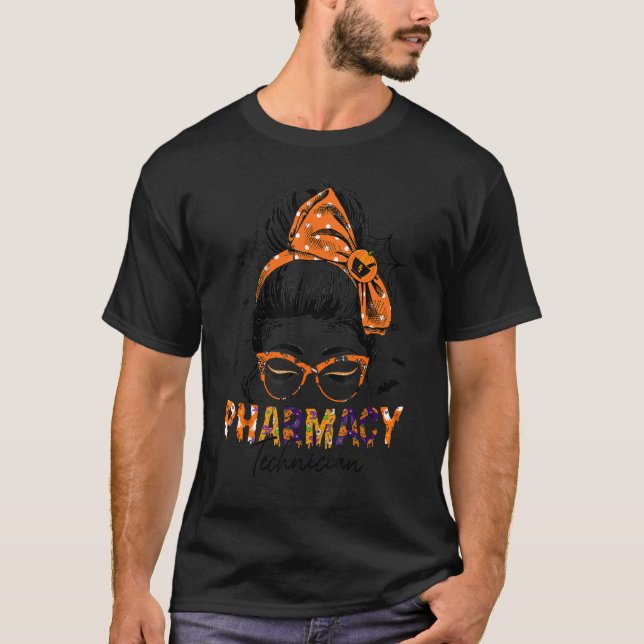 Camiseta Messn Farmacêutico Halloween Pharmacy Tech Healt (Frente)