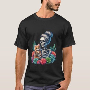 Camiseta Messn Skeleton Kitten Cat Hal