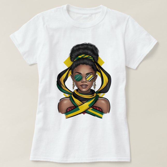 Camiseta Messun Jamaican Flag Womens (Frente do Design)