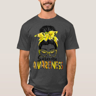 Camiseta Messun Leopard Yellow Ribbon Sarcoma Consciência