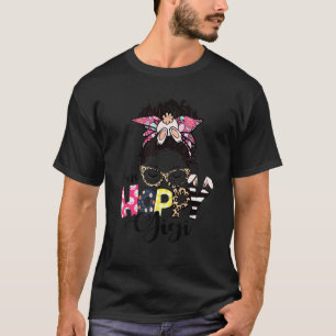 Camiseta Messy Bun Bunny One Hoppy Gigi Leopard Happy Easte