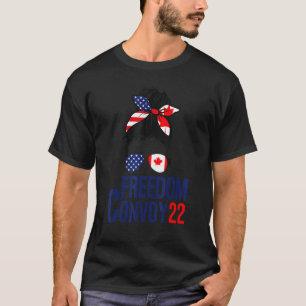 Camiseta Messy Bun Freedom Convoy 2022 - Suporte a Canadian