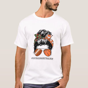 Camiseta Messy Bun Futebol Basball Mãe