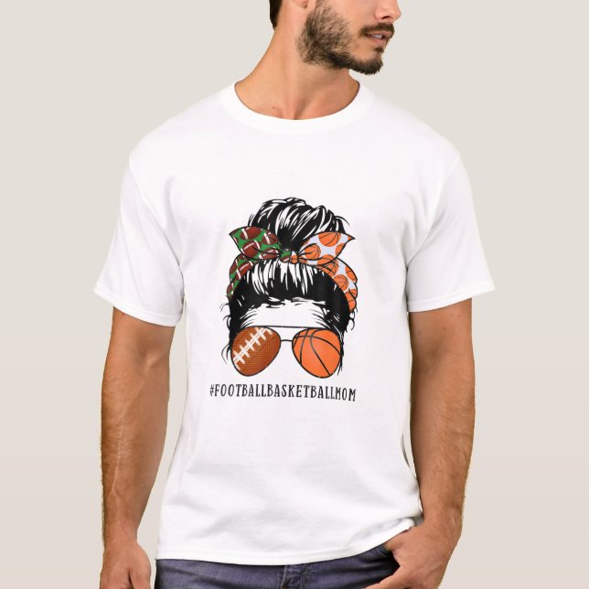 Camiseta Messy Bun Futebol Basball Mãe (Frente)