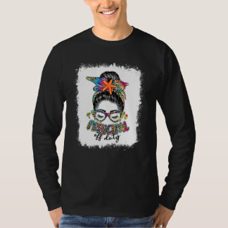 Camiseta Messy Bun Leopard Tie Dye Prêmio de serviço