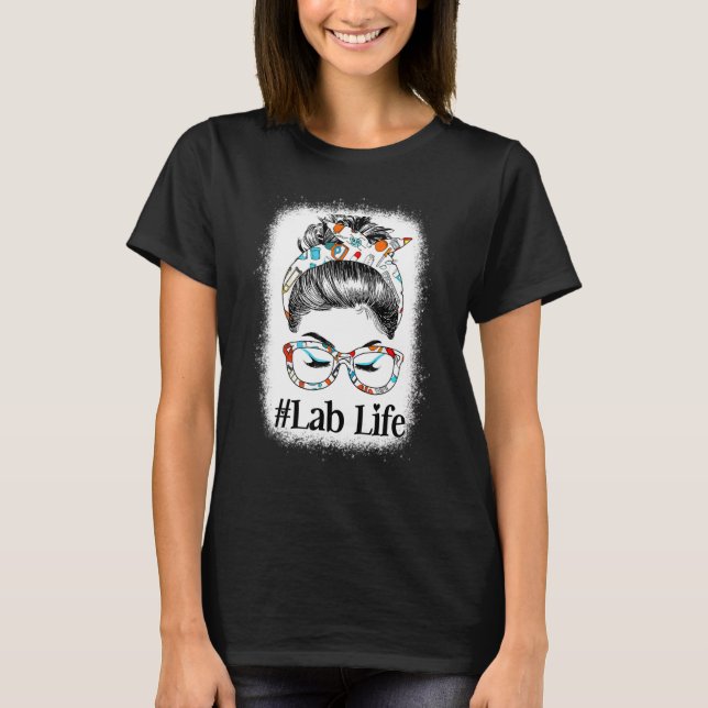 Camiseta Messy Bun Nurse Lab Life Messy Hair Woman Bun Heal (Frente)