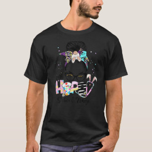 Camiseta Messy Bun One Hoppy School Nurse Bunny Nurse Cute