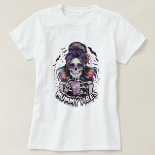 Camiseta Messy Bun Skeleton "MUMY VIBES"