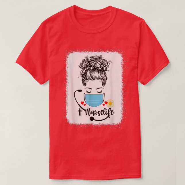 Camiseta Messy Bun Spooky Cna Certified Nursing Assistant H (Frente do Design)