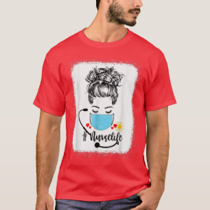Camiseta Messy Bun Spooky Cna Certified Nursing Assistant H