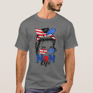 Camiseta Messy Hair Woman Bun American Mom Life