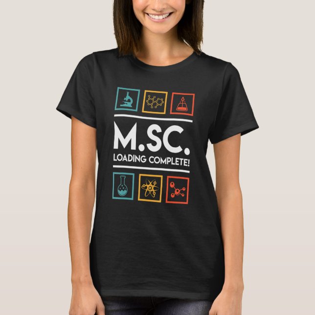 Camiseta Mestrados com grau de carga completa de mestrado e (Frente)