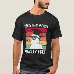Camiseta MESTRE 2025 FINALMENTE LIVRE Piada de Mestrado