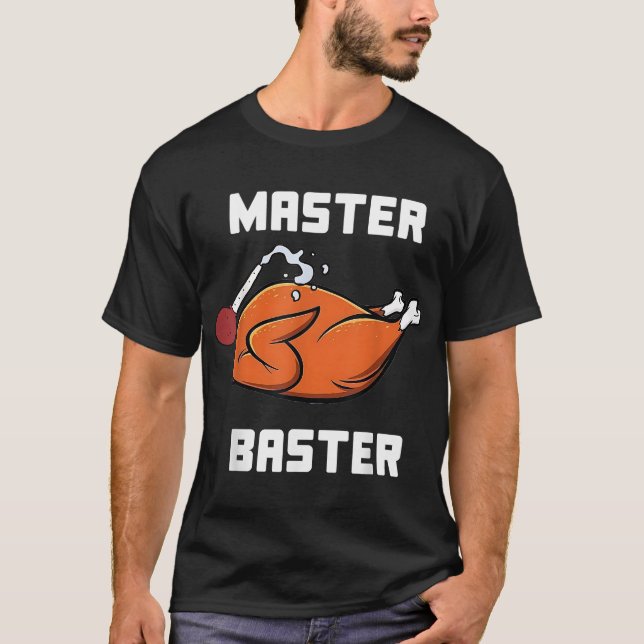 Camiseta Mestre Baster Engraçado Turquia Torre Ação de Graç (Frente)