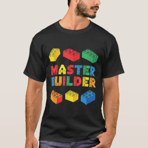 Camiseta Mestre Builder Tijolos Bloqueia Crianças Adultas M