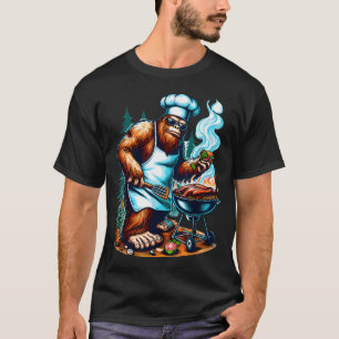Camiseta Mestre Churrasco Bigfoot Chef Grelhar Cozinha Chur