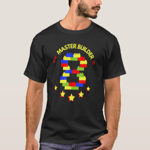Camiseta Mestre Construtor Bloco de Construção Fofo Anivers