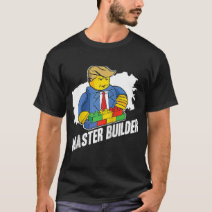 Camiseta Mestre Construtor Blocos de Construção Homens Mulh