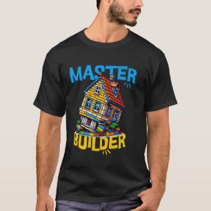 Camiseta Mestre construtor de tijolos de legos engraçado de