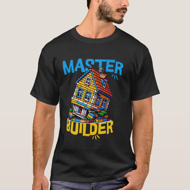 Camiseta Mestre construtor de tijolos de legos engraçado de (Frente)