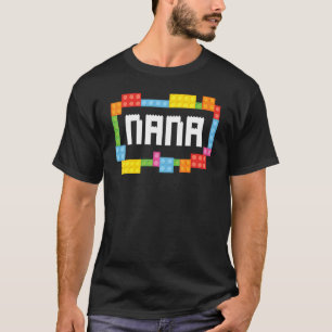 Camiseta Mestre construtor Nana Tijolos Blocos Construção F