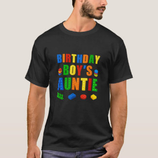 Camiseta Mestre Construtor Tia Birthday Boy Building Bricks