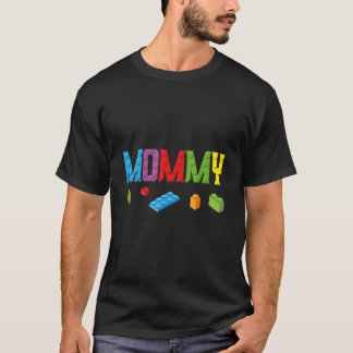 Camiseta Mestre Construtora Mamãe Blocos de Construção Famí