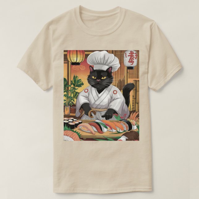 Camiseta Mestre da cozinha japonesa (Frente do Design)