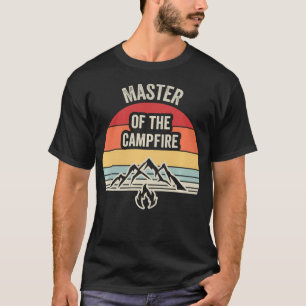 Camiseta Mestre Da Fogueira Divertido Acampamento Retro