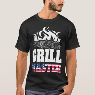 Camiseta Mestre da Grelha Bandeira EUA Patriótico Churrasco
