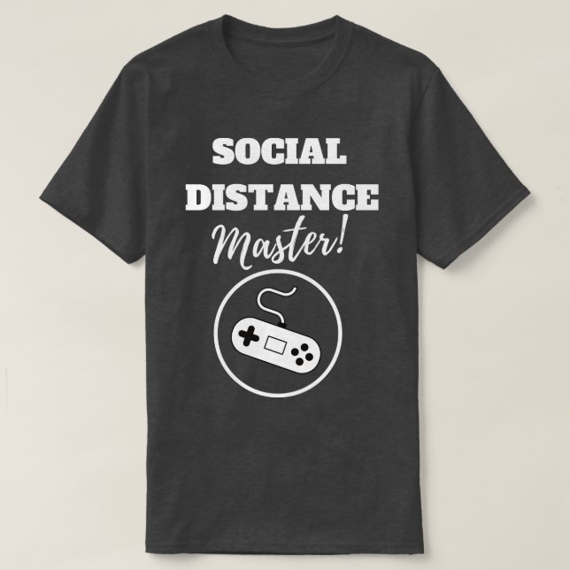 Camiseta Mestre de Distância Social (Frente do Design)