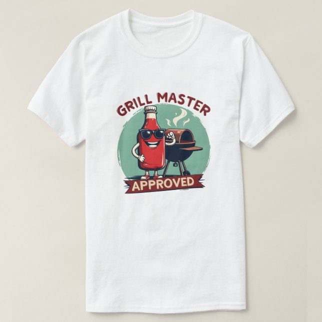 Camiseta Mestre de Grill Aprovado (Frente do Design)