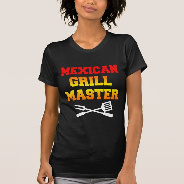Camiseta Mestre de Grill Mexicano (NA ESCURA) (Frente)