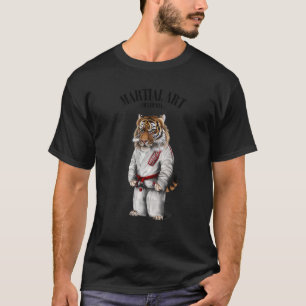 Camiseta Mestre de Judô e Karatê Tigre em Judogi Branco