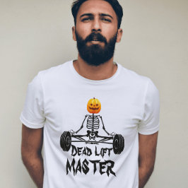 Camiseta Mestre de Levantamento de Peso Esqueleto Frase Eng