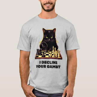 Camiseta Mestre de Xadrez Gato Preto
