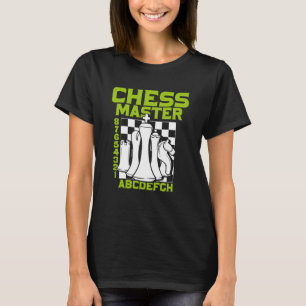Camiseta Mestre de Xadrez Peças do Tabuleiro de Xadrez Xequ